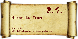 Mikeszka Irma névjegykártya